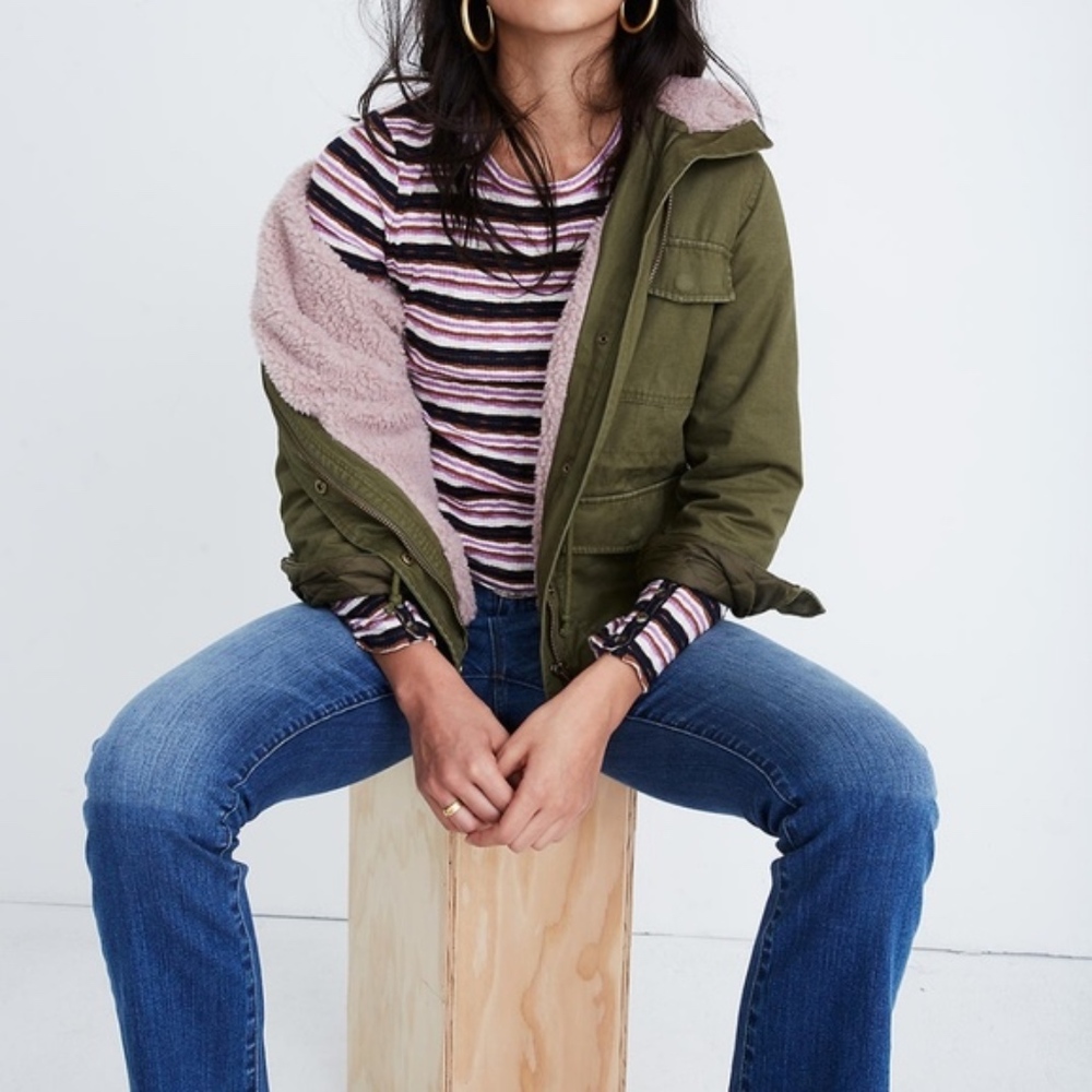 Madewell Sherpa Surplus Green Jacket XS